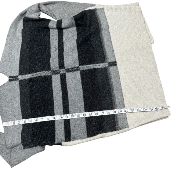 VINCE Cashmere & Wool Sz S Gray & Black Color Block Striped Open Front Cardigan - Picture 13 of 15